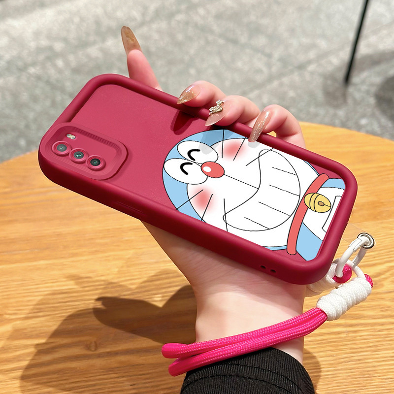 Casing Hp untuk POCO M3 Case Hp Silikon soft shell Berisi tali gantung Kasing Kesing Cesing Kartun M