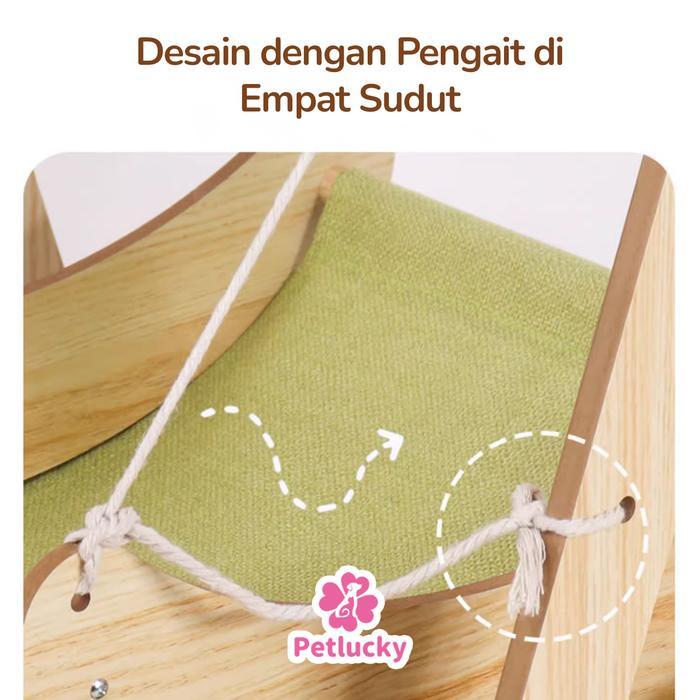 Youthfulyield Petlucky Kasur Ayun Kucing Anjing Bahan Kayu Premium Mudah Dirakit Aman Termasuk Kasur