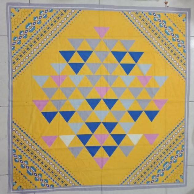 Thebest- HIJAB SEGI EMPAT VOAL MOTIF GARIS KUNING KERUDUNG JILBAB TERBARU