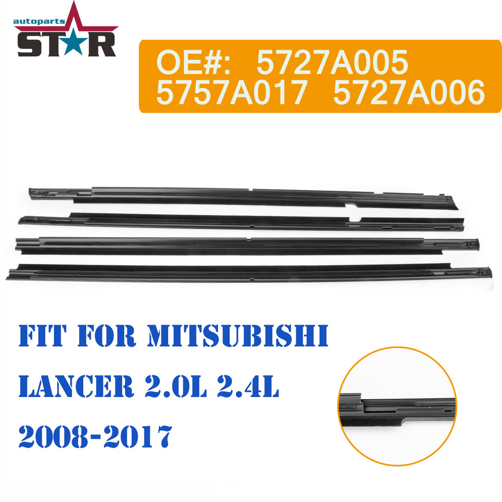 4 Pcs/set 5727A005 5727A006 5757A017 Outside Window Glass Rubber for Mitsubishi Lancer CY CX for