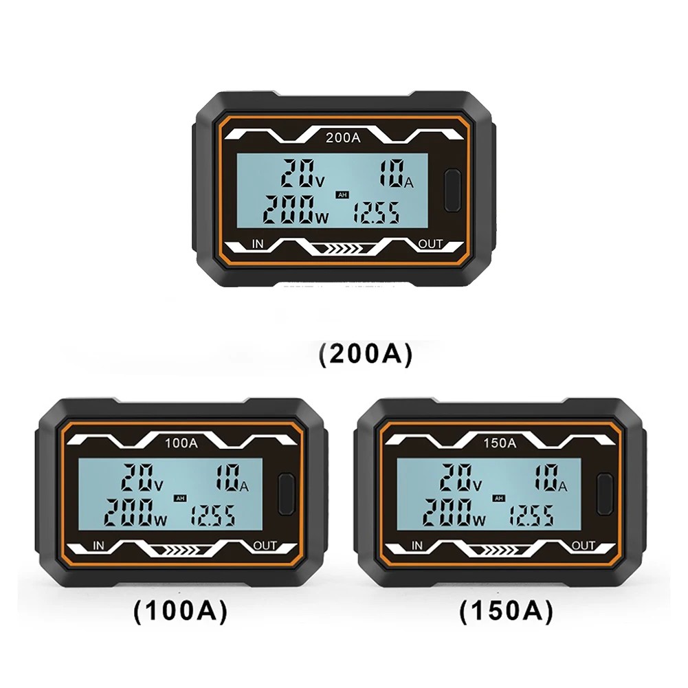 100/150/200A RC Watt Meter Power Analyzer Digital DC 0-60V Amp Volt Watt Meter Backlight LCD Battery