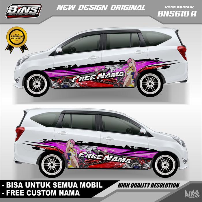 Bns610-Stiker Decal Mobil Gambar Anime Wanita Cantik Sigra Avanza Ayla Jazz Yaris Ertiga Free Nama