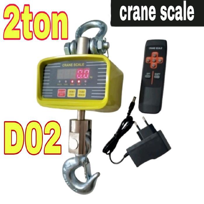 (Os) Top Crane Scale 2Ton/2000Kg Timbangan Gantung Digital 2Ton