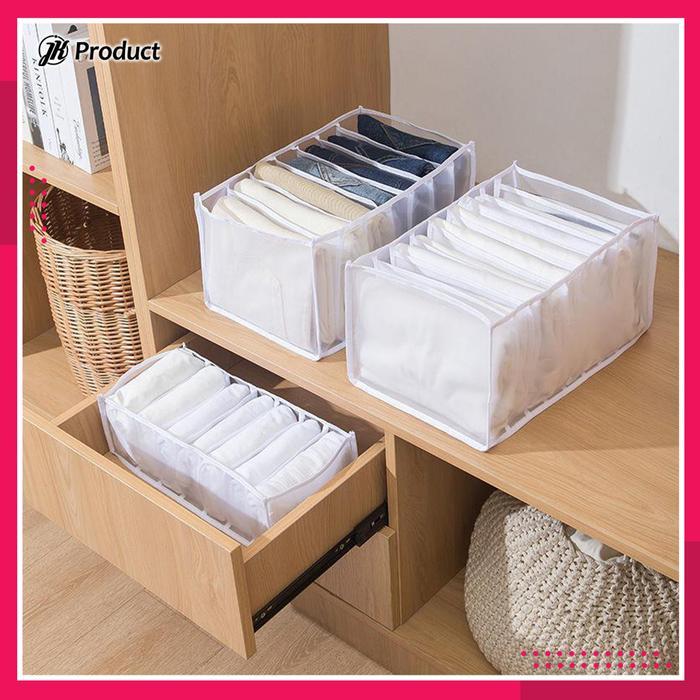 Sekat Laci Lemari Kotak Tempat Penyimpanan Pakaian Baju Celana Lipat