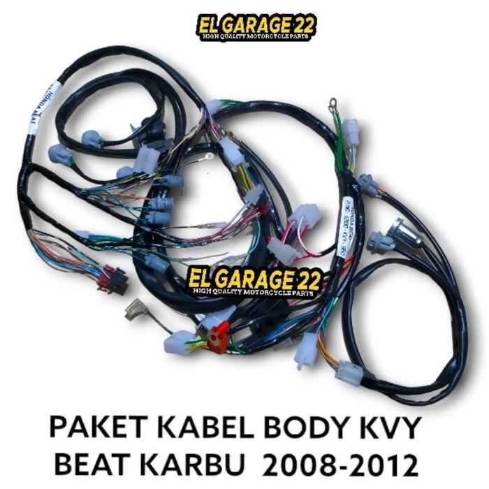 Paketan Kabel Bodi Motor Honda Beat Karbu Kvy 2008-2012 /Kabel Spido/Piting Lampu Depan/Kabel Body