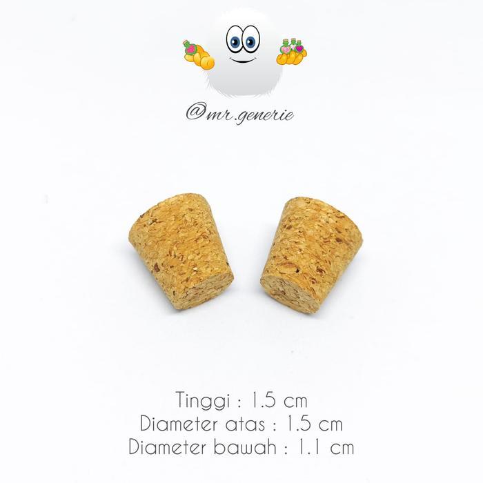 Tutup Botol Kaca Gabus kayu / coklat / Bottle Cork Parfum tabung Kecil