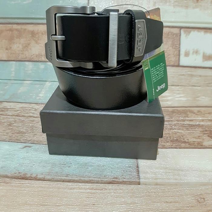 Sabuk Pria Ikat Pinggang Jeep Cowok Sabuk Jarum Bahan Tali Asli Kulit Selapis I