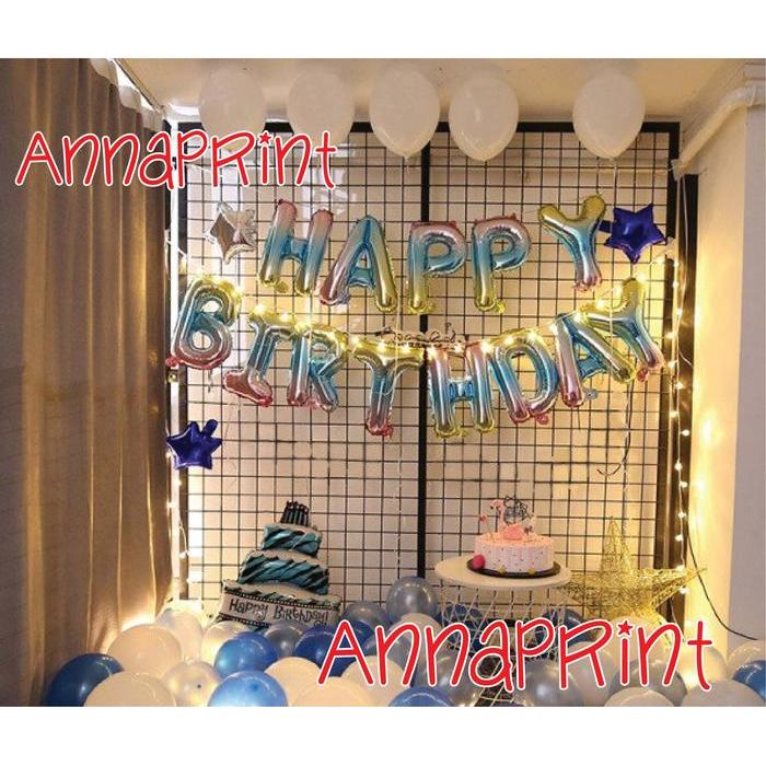 Paket Balon Ulang Tahun Dewasa Tema Biru Putih