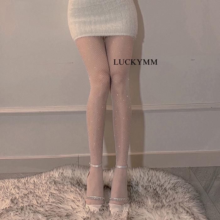 [] Luckymm Stocking Diamond Jaring Celana