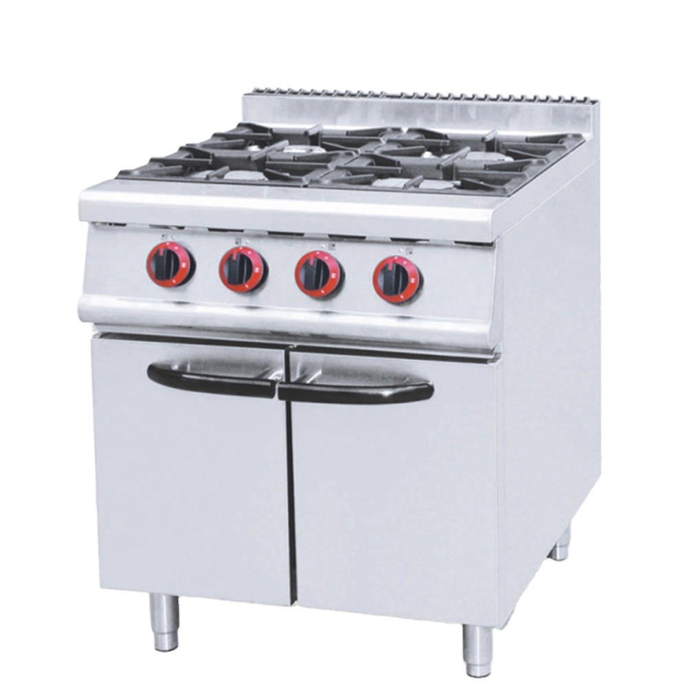 Commercial Stainless Steel Gas Cooking Stove 6 Big Burners Built-in Table Installation Outdoor Hotel