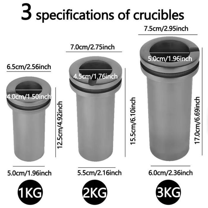 1KG/3KG Ring Crucible Graphite Double Ring Graphite Crucible Untuk Tungku Leleh Portabel Mini