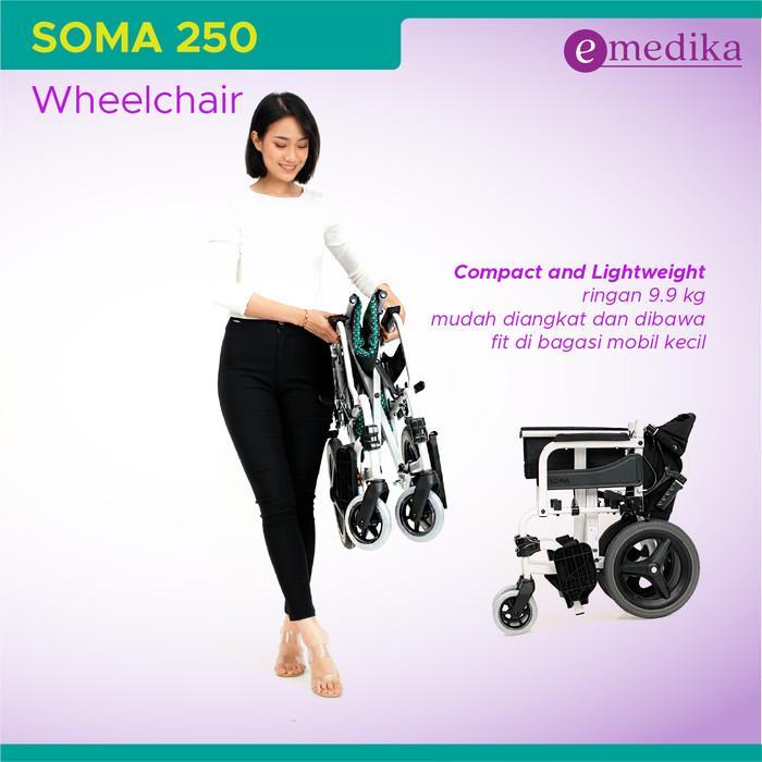 Kursi Roda Traveling SOMA Aluminium 250 14" ( Wheelchair Roda Kecil )