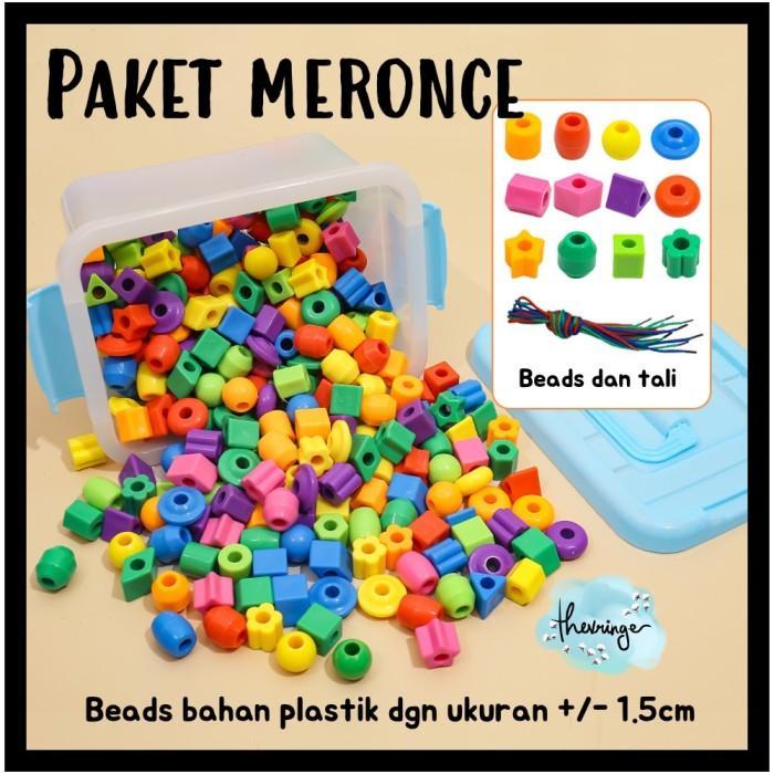 Paket Meronce Anak Paud Prasekolah Aktivitas Belajar Mainan Montessori