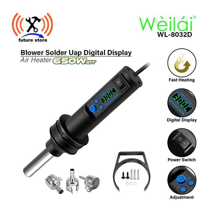 Weilai Wl-8032D Digital Blower Portable Solder Uap Solder Uap Pasti Ori