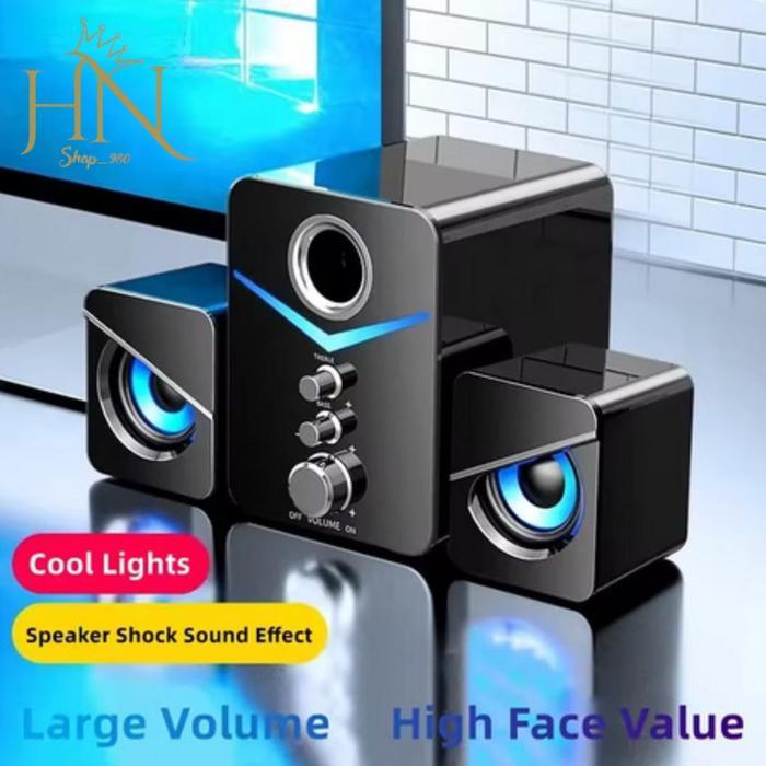 Speaker Aktif Multimedia Komputer Laptop Aux Usb Stereo Multimedia Komputer Portabel And Bluetooth
