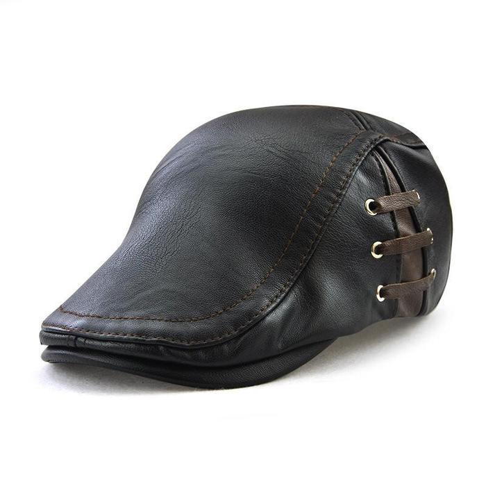 Topi Kulit Model Topi Sutradara Pelukis Bassis Pet Flat Cap Atp06 #Gratisongkir
