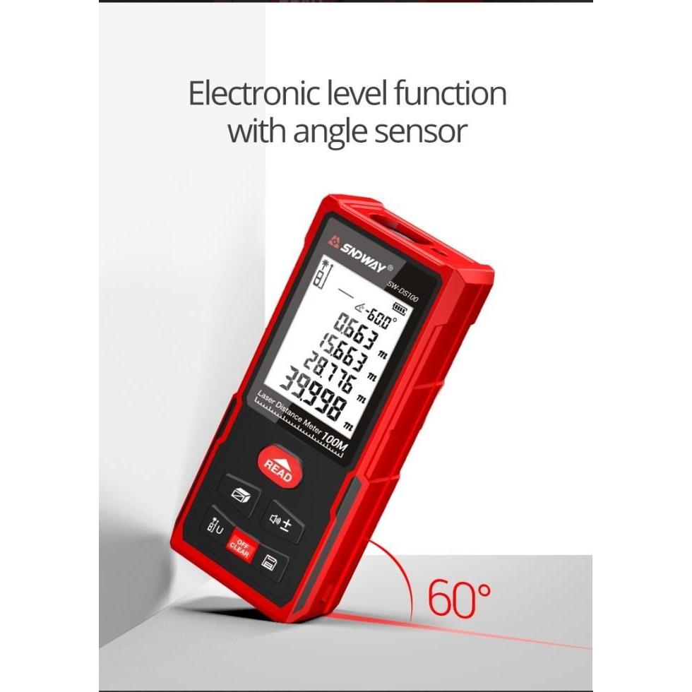 "New" SNDWAY Meteran Laser Digital Laser Distance Laser Meter Digital Indoor Outdoor Portable 40m,
