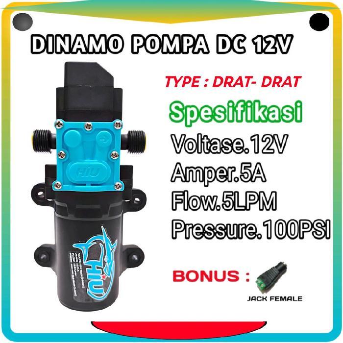 Dinamo Pompa DC12V Hiu 6.8bar 100psi / Dinamo pompa Air elektrik /Dinamo pompa Steam /Hiu original