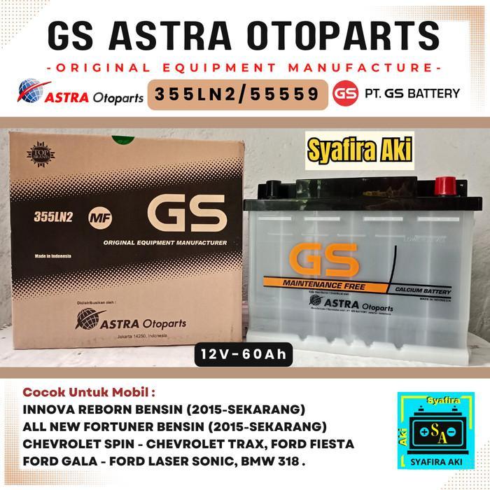 Aki Mobil FORTUNER BENSIN GS MF OEM 355LN2 / LN2 12V - 60Ah