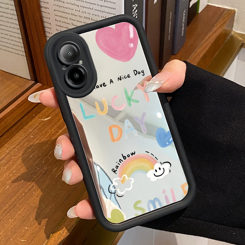 Casing Hp Untuk Realme C67 Realme 12 Lite Case Casing Pelangi Pola Kasus cermin tangga Kasus ponsel 