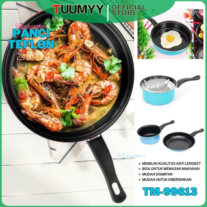 [Cod] Panci Set 2In1 Fry Pan Dan Panci Susu Fry Pan Sauce Milk Pan Tm-99613