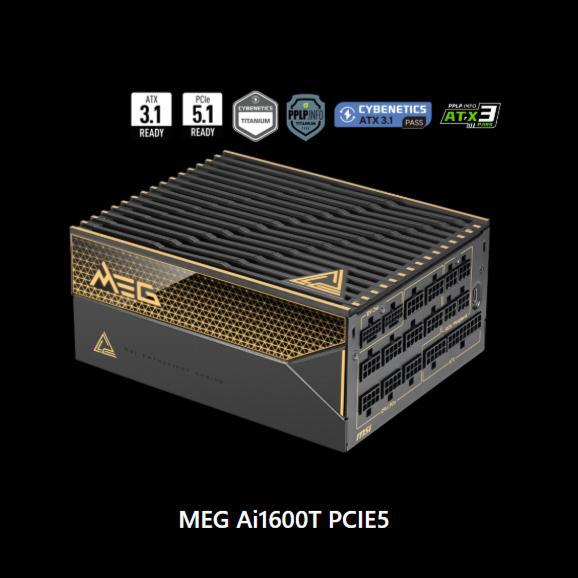 MSI MEG AI1600T PCIE 5.0 1600 WATT 80+ TITANIUM - PSU