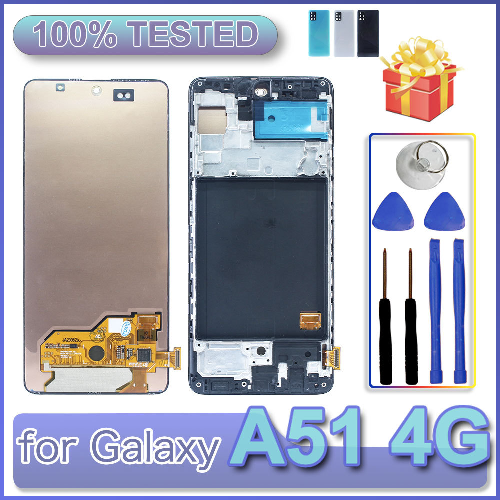 AMOLED LCD for Samsung Galaxy A51 4G LCD Display Touch Screen Digitizer for Samsung A51 A515 Phone