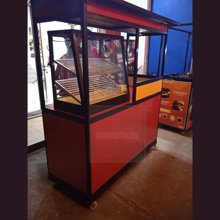 TERBARU Grobak Xpress Gerobak Fried Chicken + Etalase/etalase ayam/gerobak ayam goreng