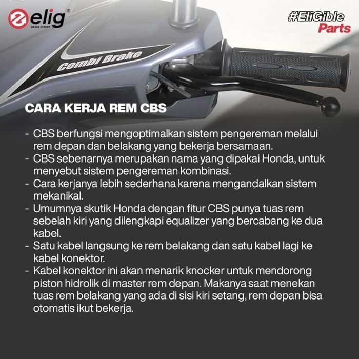 Elig Kampas Rem Depan Belakang Honda PCX 150 CBS EM164 - EM380