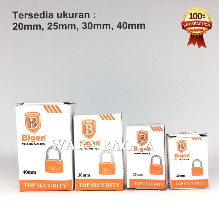 "New" Gembok Koper Pagar Kuning Gembok Kecil Bigen 20mm 25mm 30mm 40mm