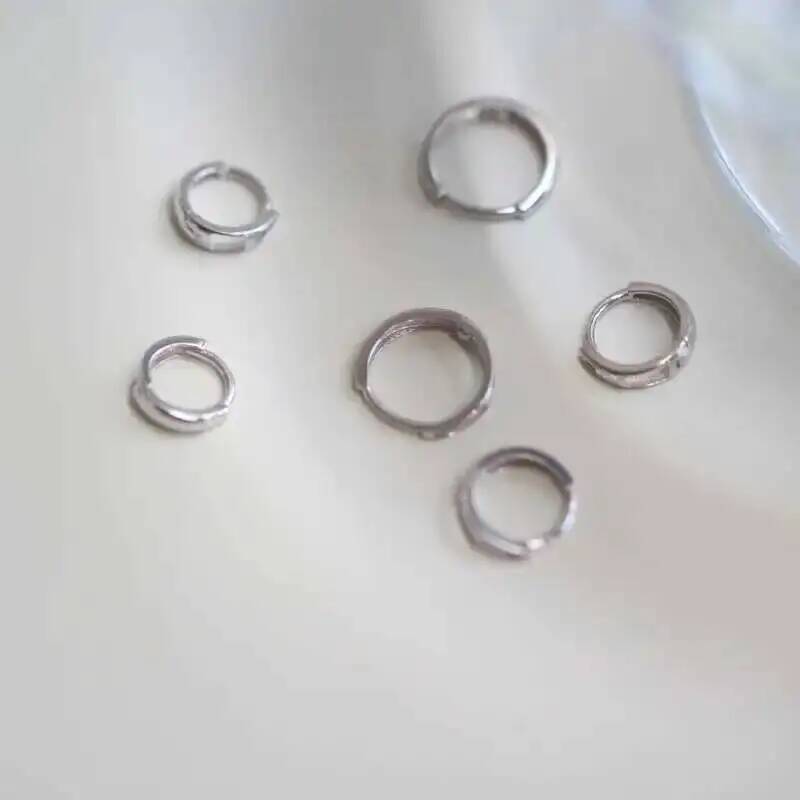 GOLDtutu 14K White Pure Gold Gold Hoop Earrings for Women, AU585, Summer Jewelry, Small Earrings,
