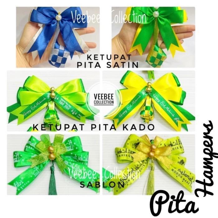 Pita Hias Lebaran Ketupat Sablon tulisan tessel / PIta Kain Idul fitri