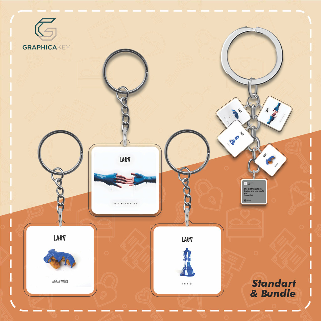 Keychain Lauv Lirik Lagu Spotify Gantungan Kunci Akrilik Print UV 2 Sisi