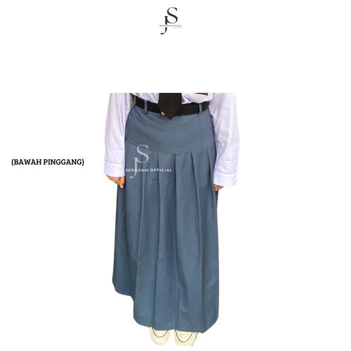 Seragam SMA Rok Panjang Rempel Bawah Pinggang Abu - Seragam Sekolah - Rok Rempel - Rok SMA