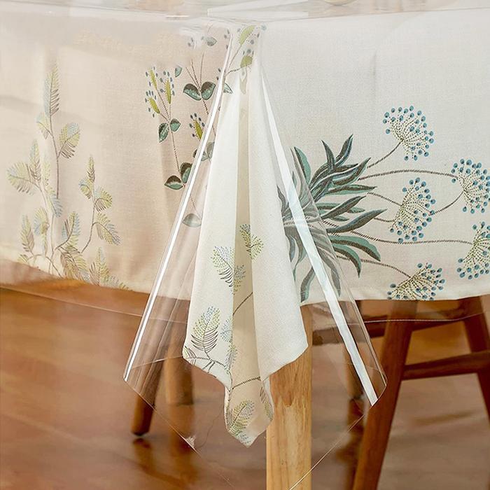 Ll Bosque Taplak Meja Makan Plastik Bening / Taplak Meja Bening 0.6mm 1.2mm Bahan PVC / Taplak Meja