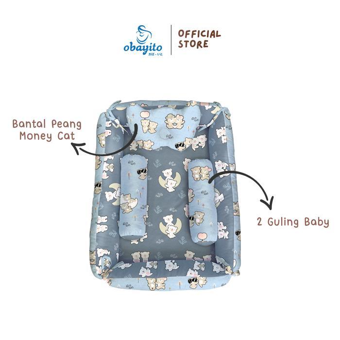 Obayito Kasur Kotak Bayi Set Kelambu Mini terbaik