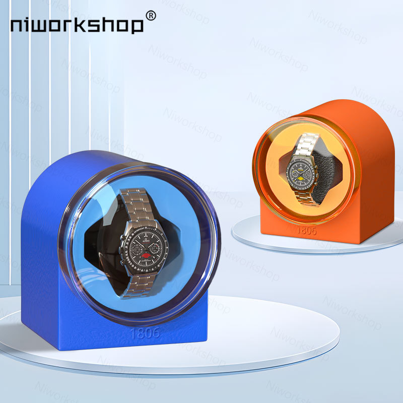 1pc Niworkshop Automatic Watch Winder, 1 Slot Watch Box, New Style Watch Storage Cases with Silent
