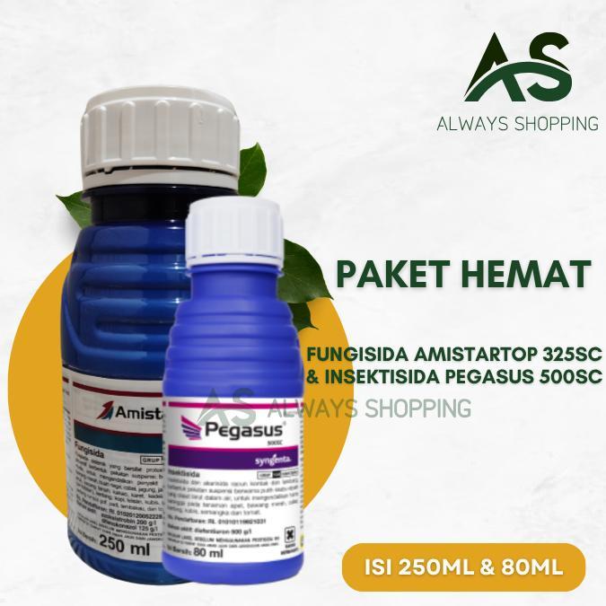 Paket Bundling Fungisida Amistartop 325SC 250ml & Insektisida Pegasus 500SC 80ml Obat Tanaman Buah