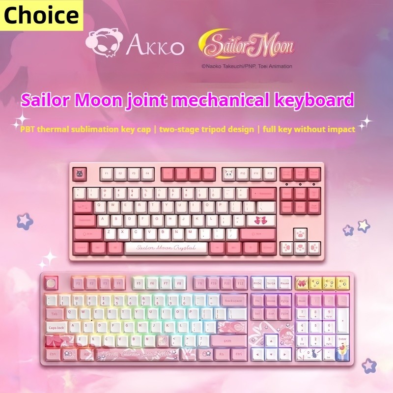 JUAL  AKKO 3087/3108 V2 Melody Mechanical Keyboard Usb Wired Keyboard Keycaps Pbt Full Key Without I