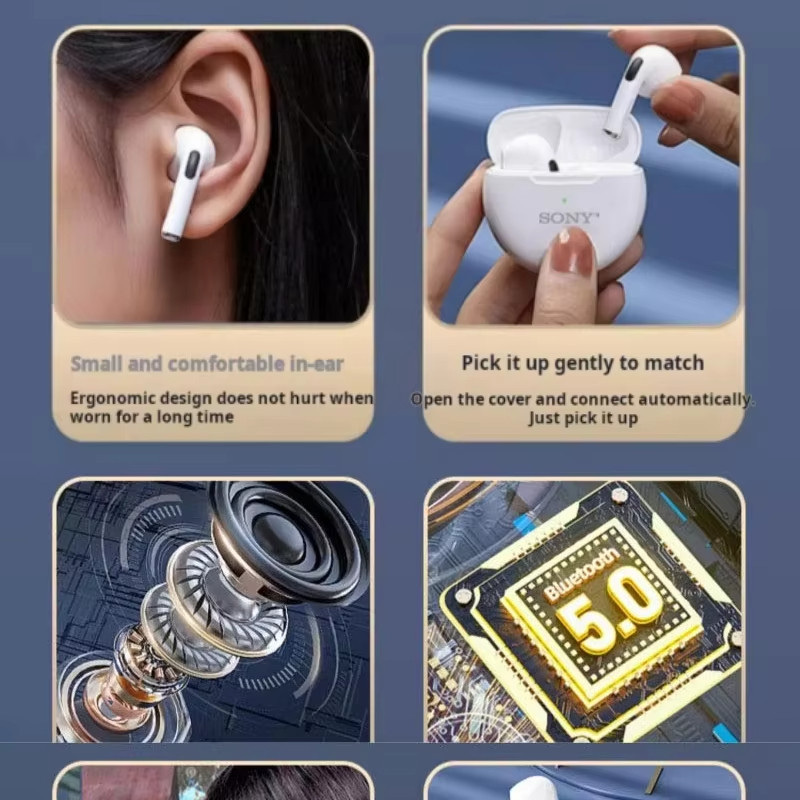 Sony Earphone TWS HIFI Headset Bluetooth Music Earbuds For IPhone  IOS Android Wireless Pods