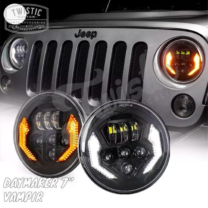 Daymaker 7 Inch Vampir Lampu Led Mobil Katana Jeep Wrangler Rubicon