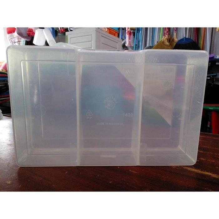 kotak aksesoris/ obat 3 sekat besar tebal Box Plastik 1420 tempat obat box sekat tempat manik box