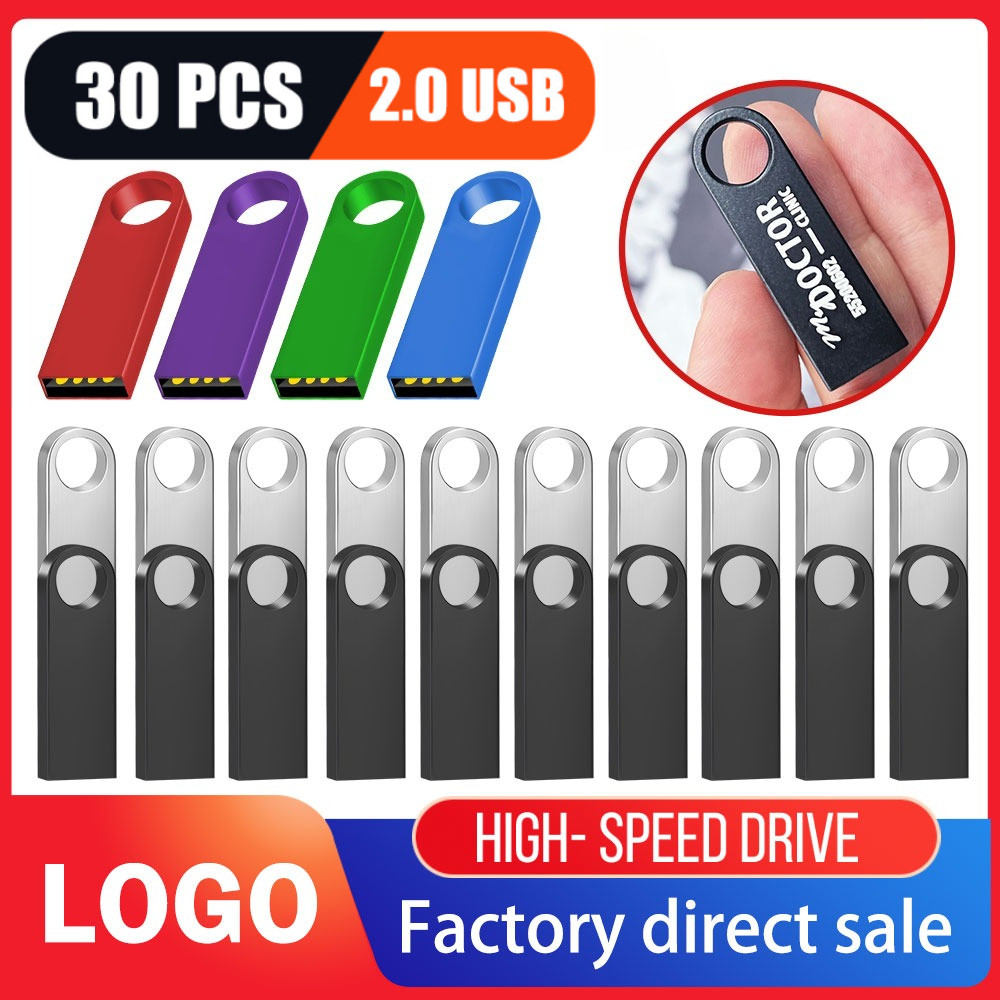 30PCS/Lot USB Flash Drive 1GB 2GB 4G 8GB Pen Drive 16GB 32GB Pendrive 64GB 128GB 2.0 Gift USB Stick