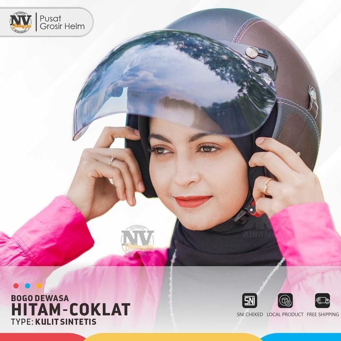 Helm Bogo Untuk Dewasa/Remaja Variasi Kulit Polos Helm Pororo Dewasa