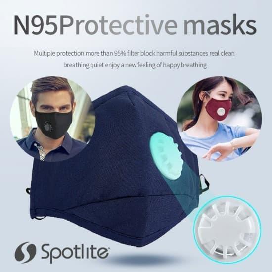MASKER RESPIRATOR N95 PROTECTIVE GRATIS 2 FILTER BISA DICUCI