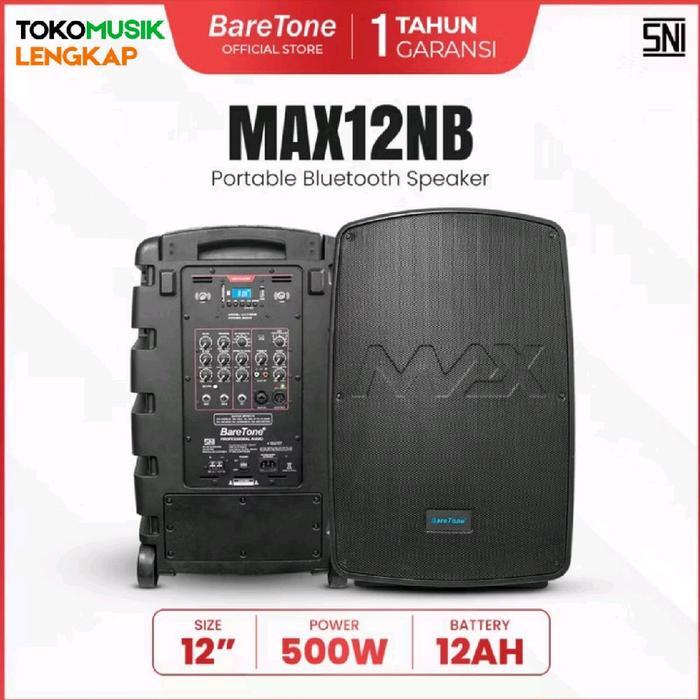 Speaker Portable Baretone Max12Nb Speaker Baretone Max 12Nb 12 Inch Bluetooh Garansi Terjamin