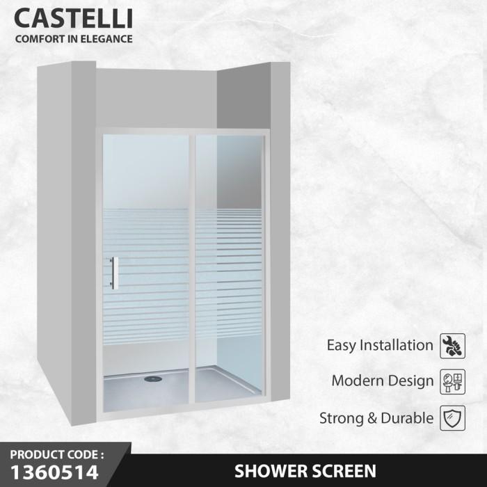 CASTELLI 1360514 Kaca Shower Box Kamar Mandi Sliding Shower Screen