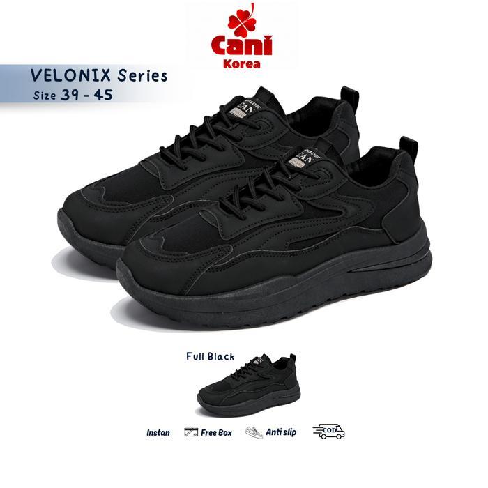 Special Gajian Canikorea Velonix Sepatu Sneakers Pria Casual Sepatu Aestetic Shoes Full Black -