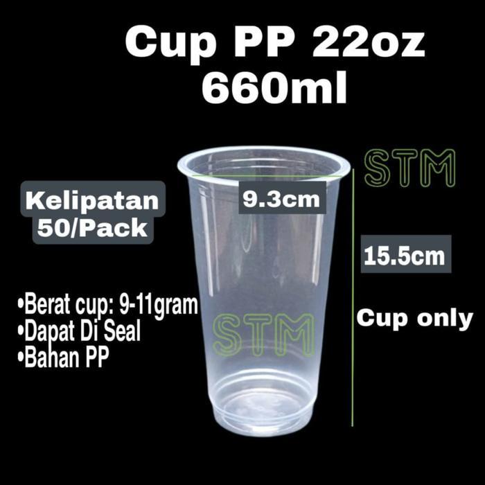 GELAS PLASTIK 22OZ 660ml (Tanpa Tutup)