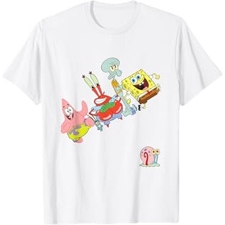 Distro pria-cartoon characters, spongebob squarepants shower-BAJU KAOS-Men' s t- shirt-Kaos band-T s